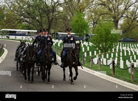 USA, Virginia, Arlington. Military funeral at Arlington National ...