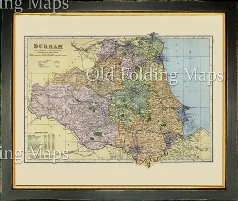 Antique County Map of Durham circa 1885