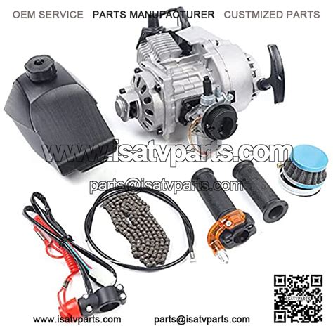 49CC Engine Motor Single Cylinder Kit, 2-Stroke High-Performance Mini Pull Start Engine for ...