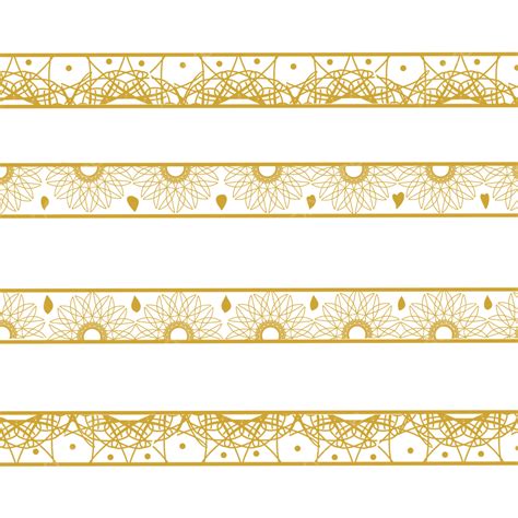 Golden Lace White Transparent, Golden Flower Lace Border Line For Wedding Dress Png Free, Golden ...