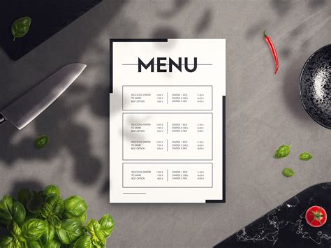 restaurant menu mockup psd free Voucher gift template | hoodiemockup