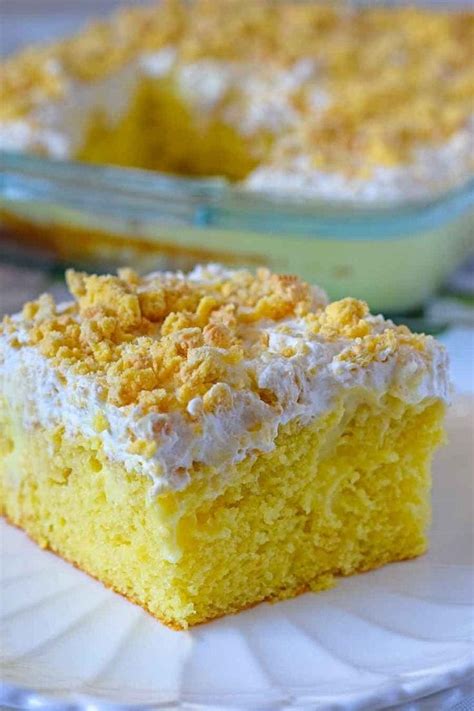 Lemon Pudding Poke Cake - Soulfully Made