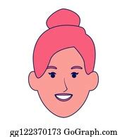 120 Woman Face With Cool Hairstyle Icon Clip Art | Royalty Free - GoGraph