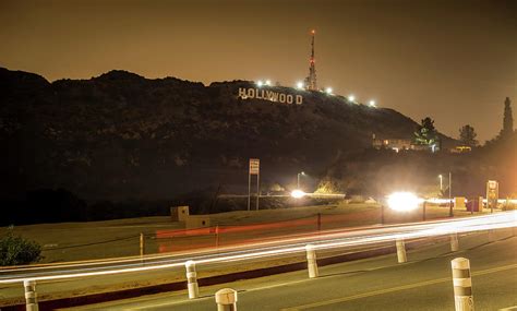 Hollywood Sign Illuminated At Night Photograph by Alex Grichenko - Fine ...