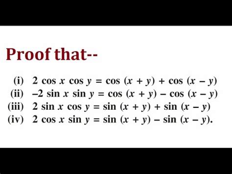 2cosxcosy=cos(x+y)+cos(x-y) ||#-2sinxsiny|| trigonometry Formula solve (hindi) - YouTube