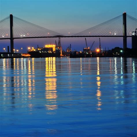 Talmadge Bridge over the Savannah River | Savannah chat, Bay bridge ...