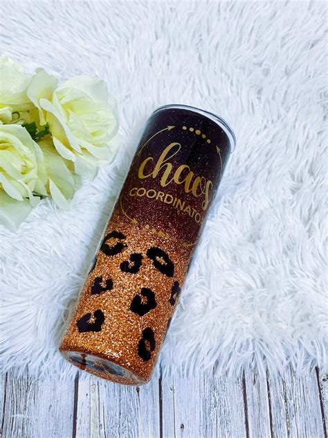 Leopard Tumbler Glitter Tumbler Custom Glitter Tumbler - Etsy