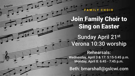 Family Choir Easter – Good Shepherd Lutheran Church