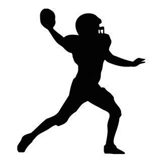 American Football Player Silhouette Black Vinyl Art Wall Decal ... | Football silhouette ...