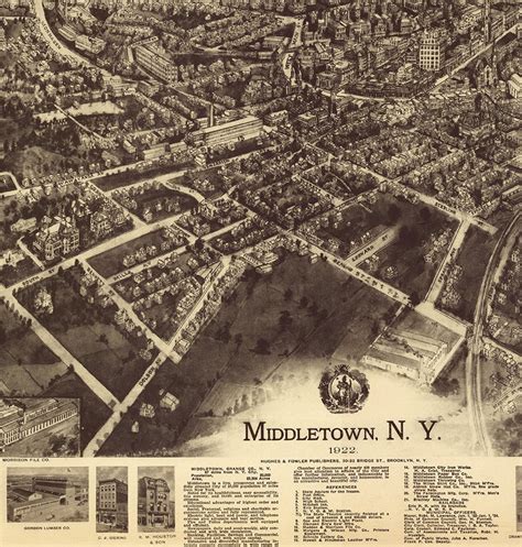 Map of Middletown Orange County. New York 1922. Vintage | Etsy