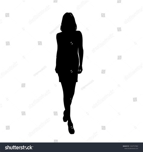 Silhouette Woman Standing Summer Dress Vector Stock Vector (Royalty Free) 1334757983 | Shutterstock