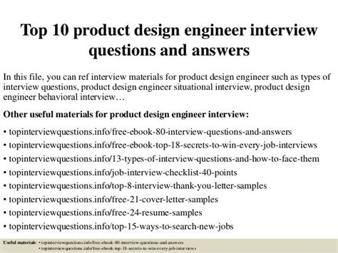 Top 10 product design engineer interview questions and answers