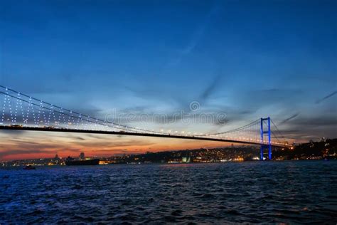 Bosphorus Bridge at Sunset, Istanbul, Turkey Stock Photo - Image of ...