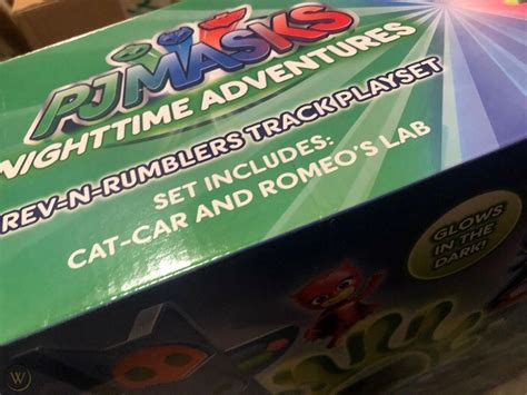 NEW PJ Masks Nighttime Adventures Rev N Rumblers Track Playset Glow In ...