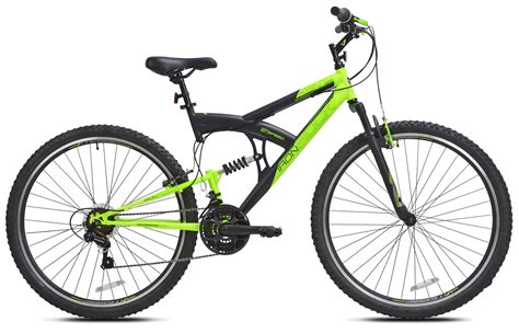 Kent 29 In. Iron Rock Men's Full Suspension Mountain Bike with 21 Speeds, Black and Green ...