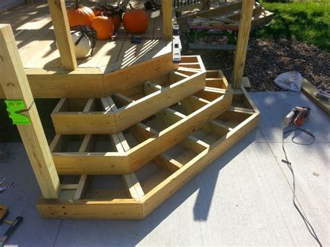 use these kinds of photos for steps in garage | Diy deck, Deck stairs, Building a deck