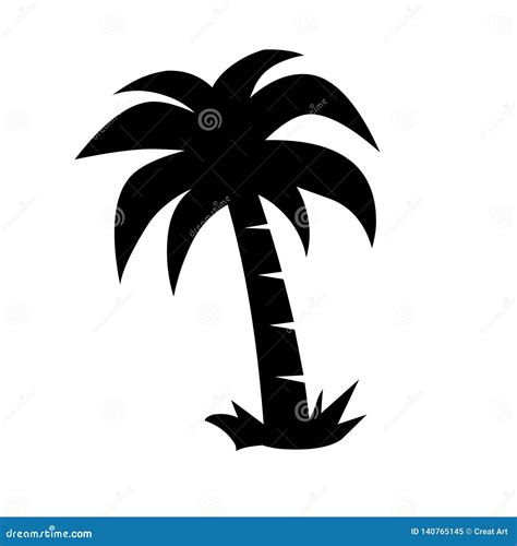 Palm Tree Icon Logo Illustration Vector Stock Vector - Illustration of date, black: 140765145