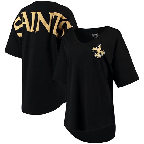 New Orleans Saints NFL Pro Line by Fanatics Branded Women's Spirit Jersey Goal Line V-Neck T ...