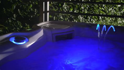 Warm Water Modern Elegant Hot Tub Illuminated by Blue LED Lights ...