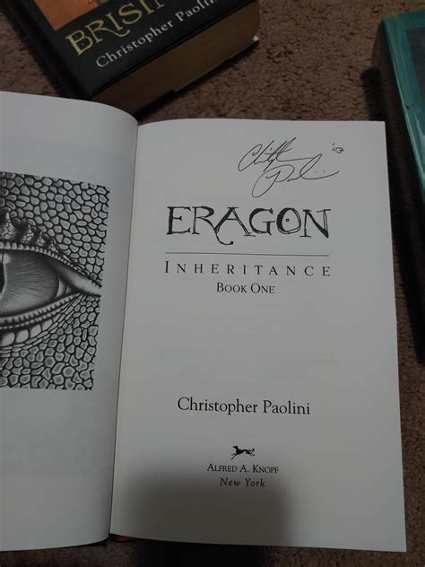 Christopher Paolini signed copies of Inheritance Cycle. : Eragon