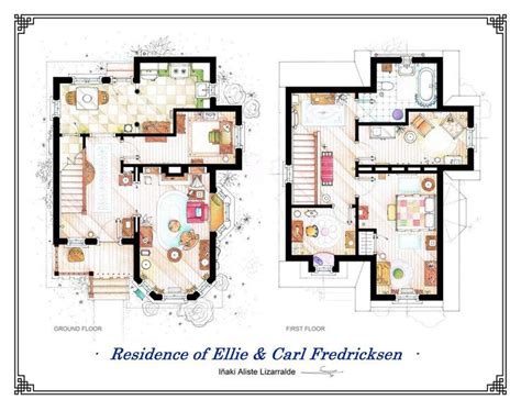 Fredricksen | House from up, House floor plans, Floor plan drawing