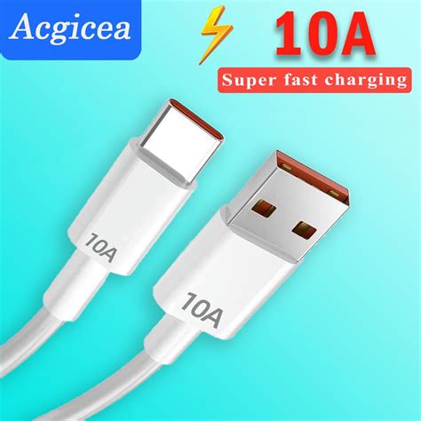 Type C Cable 10A C Super Fast Charging Data Cord Mobile Phone Cell ...