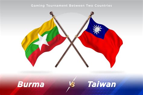 Burma versus Taiwan Two Flags