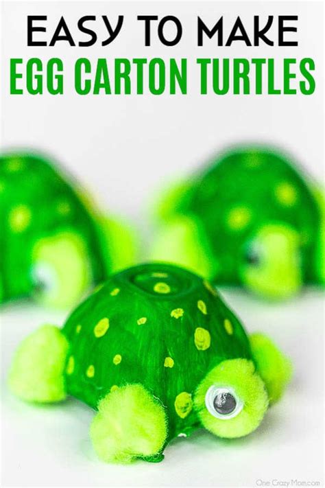 Easy Turtle Egg Carton Craft - fun egg carton crafts