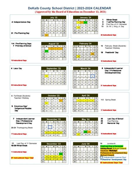 DeKalb County School District Calendar 2024 (Holiday Dates)