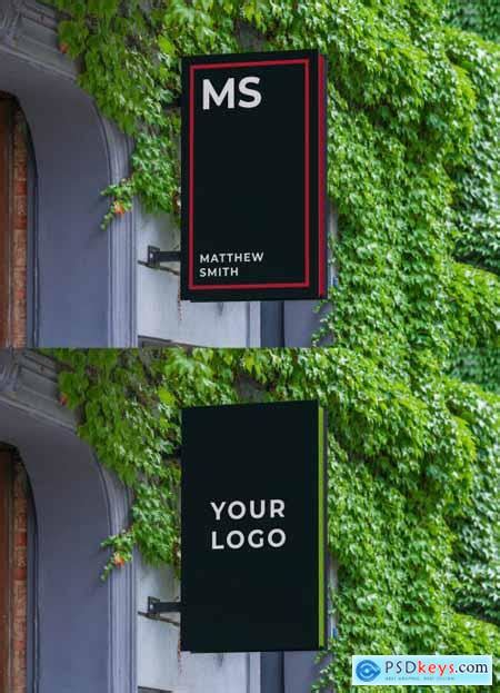 Rectangular Outdoor Mounted Entrance Sign Mockup 344301315 » Free Download Photoshop Vector ...