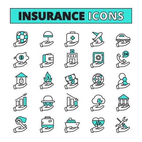 Insurance Icons Set 467428 Vector Art at Vecteezy