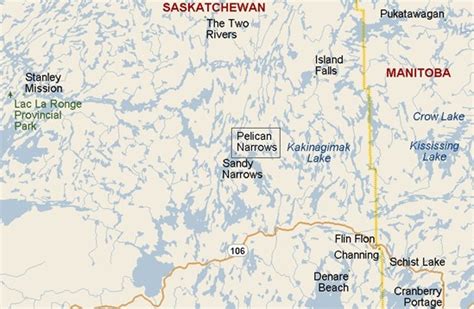 Pelcan Narrows, Saskatchewan area map & More