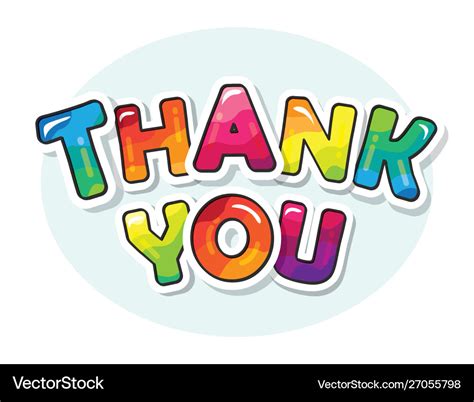 Thank you inscription cartoon bold colorful Vector Image