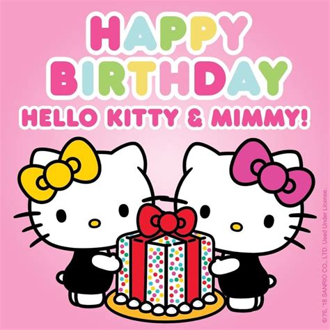 Happy Birthday to #HelloKitty and her twin sister, Mimmy! 🎉 | Hello kitty birthday, Kitty, Hello ...