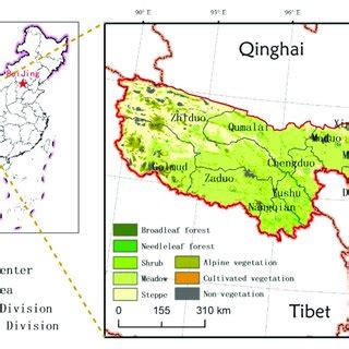 Study area. Vegetation types are extracted from the 1:1,000,000 ...