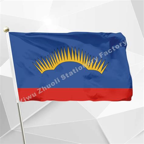 Russia Murmansk Oblast Flag 150X90cm (3x5FT) 120g 100D Polyester Double Stitched High Quality ...