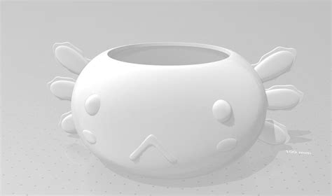 3D MODEL Cute Axolotl Flower Pot Planter STL File - Etsy