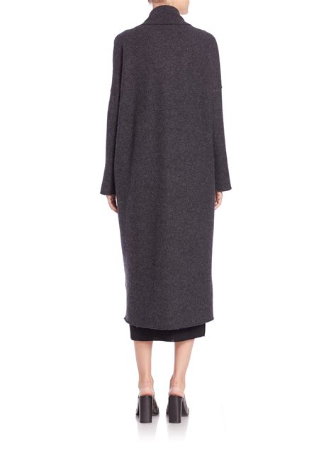 Eileen fisher Icon Boiled Wool Coat in Gray | Lyst