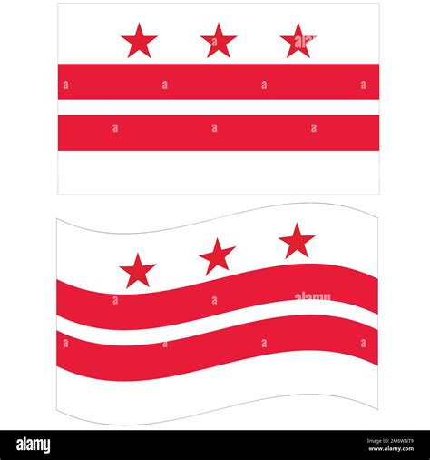 Waving flag of Washington DC. Washington DC flag on white background ...