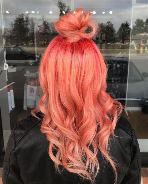 Pinky peach hair color ideas | Peach hair, Hair styles, Bright hair