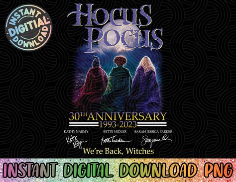 Hocus Pocus 30th Anniversary 1993-2023 PNG Hocus Pocus - Etsy Finland