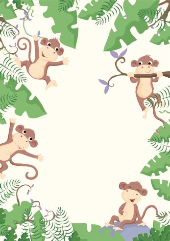 Cheeky Monkey Border Stock Illustration - Download Image Now - iStock