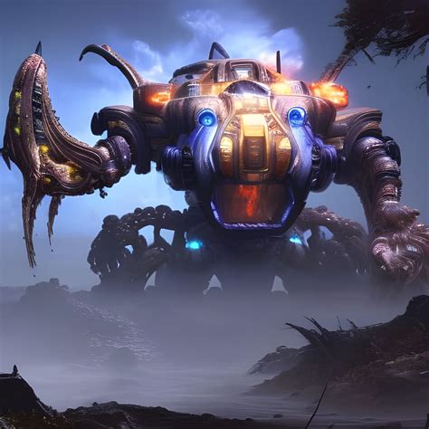 Goofy Zerg infested Terran Mech - AI Generated Artwork - NightCafe Creator