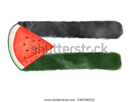 Watermelon Drawing Palestine Flag Stock Illustration 2387680231 | Shutterstock