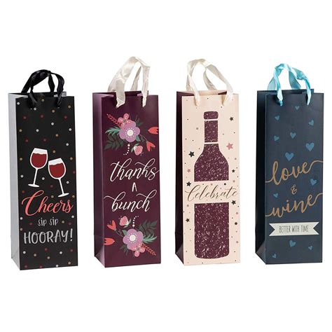 Wine Bags Bulk- 12-Pack Wine Gift Bags for Housewarming, Birthday, Anniversary, Wedding, Dinner ...