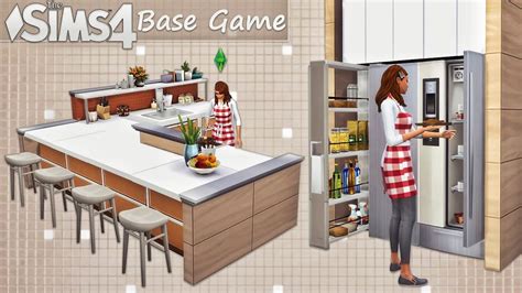 Base Game Kitchen With Built In Fridge No Cc The Sims 4 Tutorial You