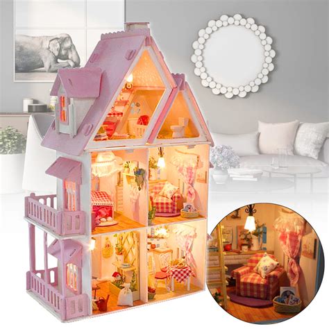 Doll House Miniatures - Large Wooden Kids Doll House Barbie Kit Girls ...