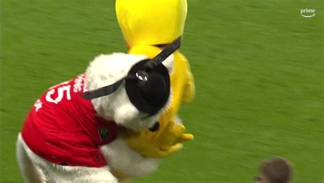 Nantes’ mascot stretchered off football pitch after being tackled by Rennes rival