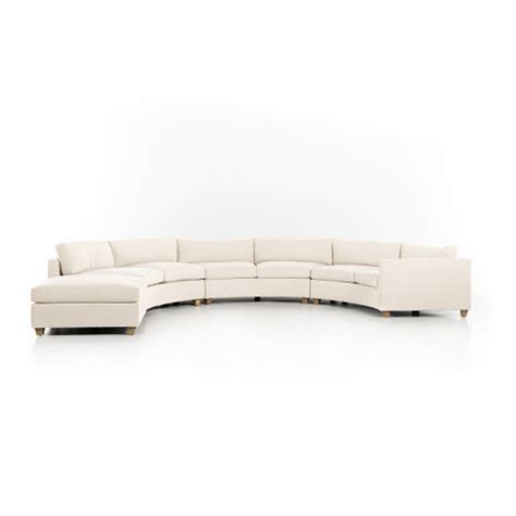 Four Hands Heidi 3-Piece Right Arm Facing Sectional W Ottoman Ivory | Gracious Style