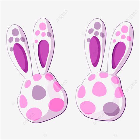 Bunny Paws Clipart Two Cute Bunny Ears With Pink And Purple Spots Cartoon Vector, Bunny Paws ...